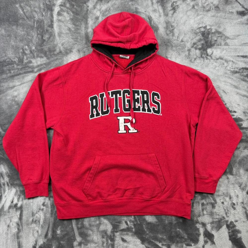 Stadium Athletics Rutgers Hoodie Mens XL Red Scarlet Knights Pullover